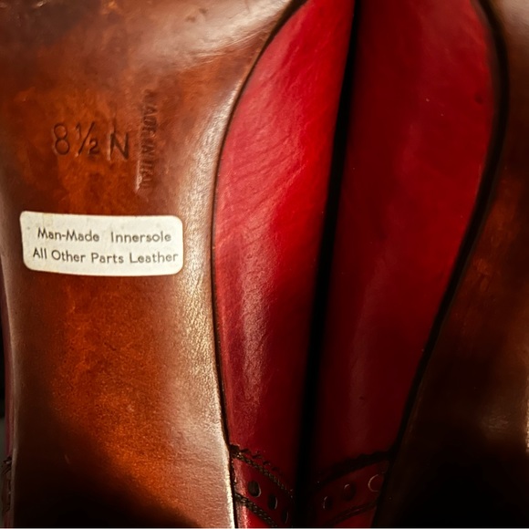Vintage Bruno Magli Red Leather Heels.  Size 8 1/2. - Picture 8 of 12